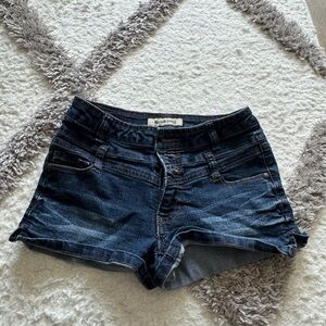 Blue spice denim jean shorts